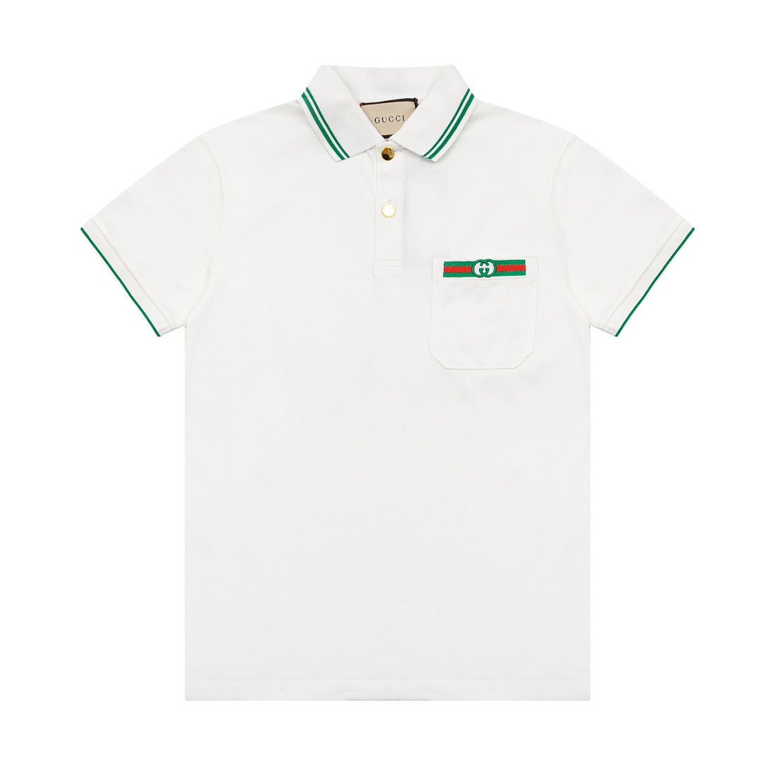 250218 Top quality classic embroidered pocket polo shirt