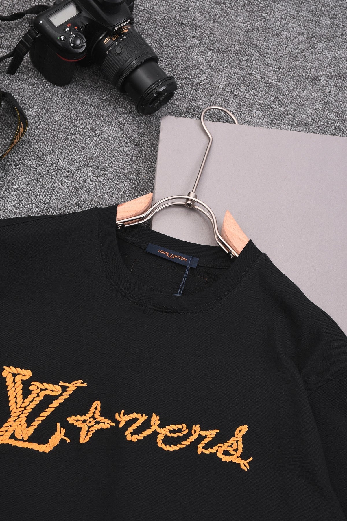 250218 New heavy embroidered washed T-shirts