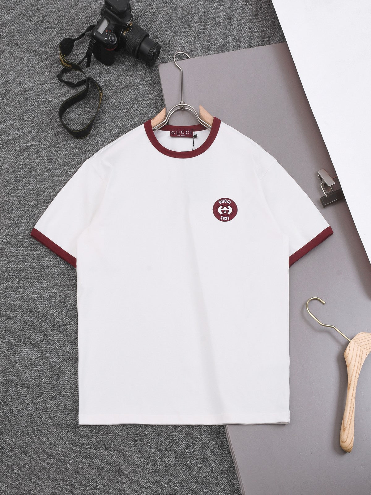 250218 New collared color wash cotton T-shirt