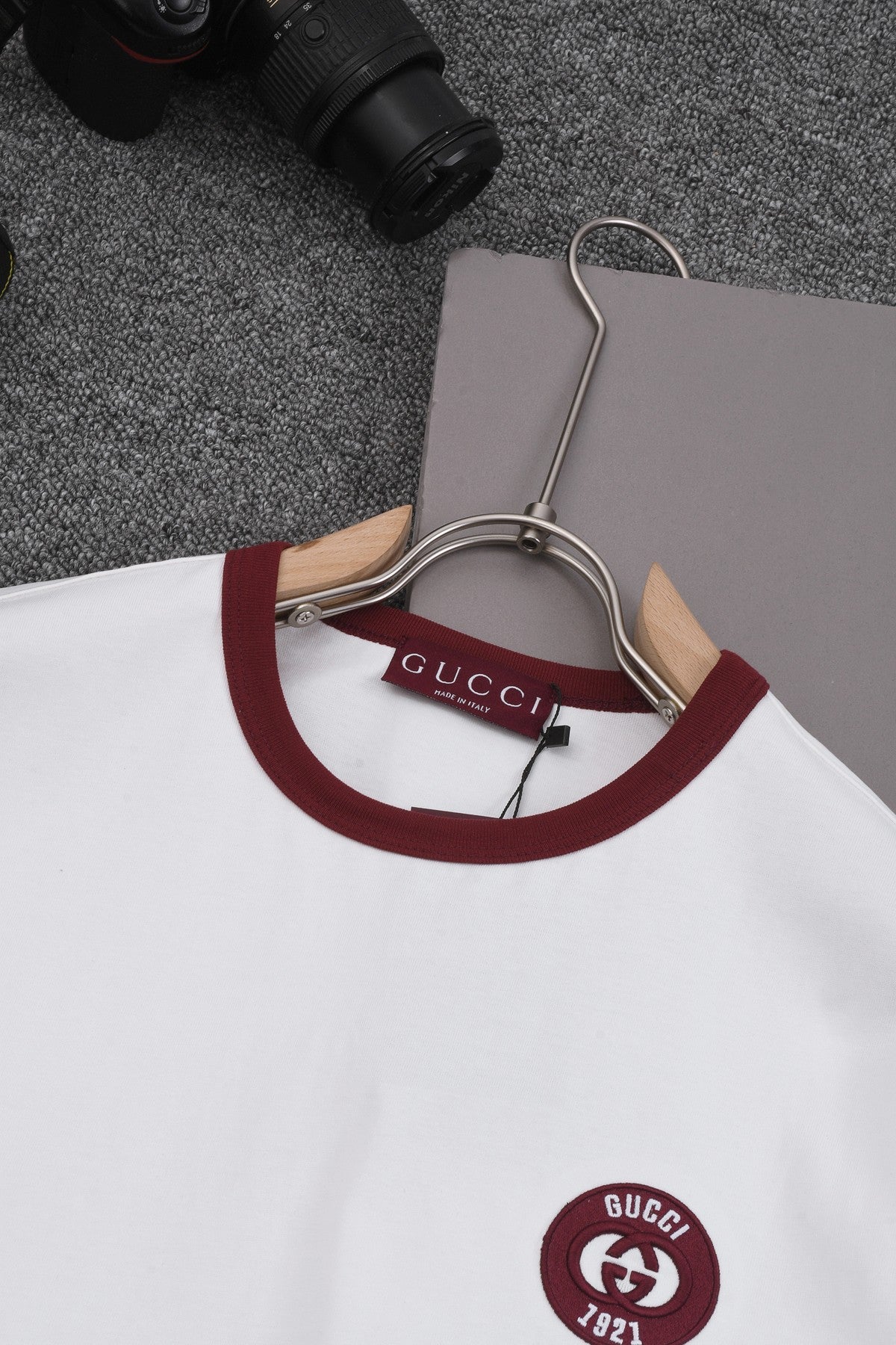 250218 New collared color wash cotton T-shirt