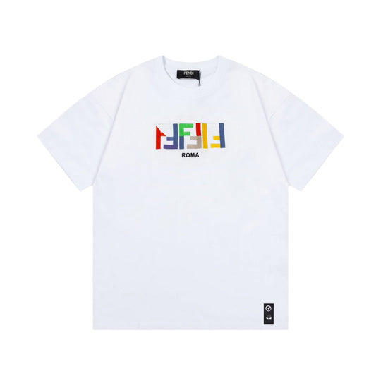 250218 Classic upgrade colorful letter-print T-shirt