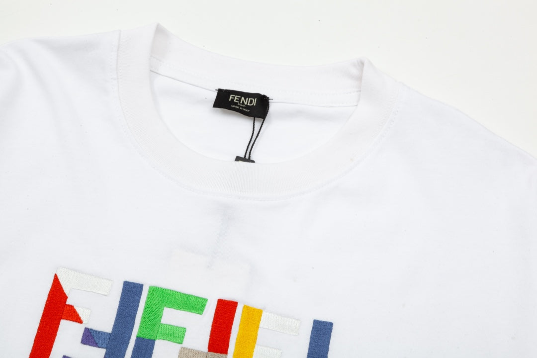 250218 Classic upgrade colorful letter-print T-shirt