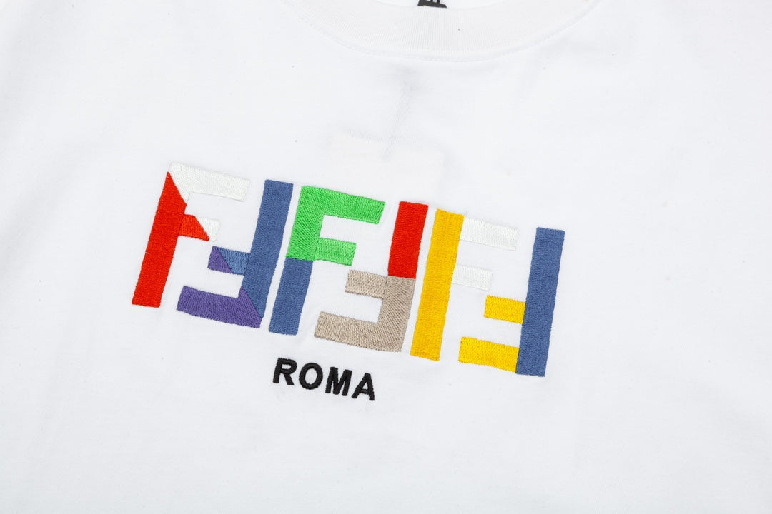 250218 Classic upgrade colorful letter-print T-shirt