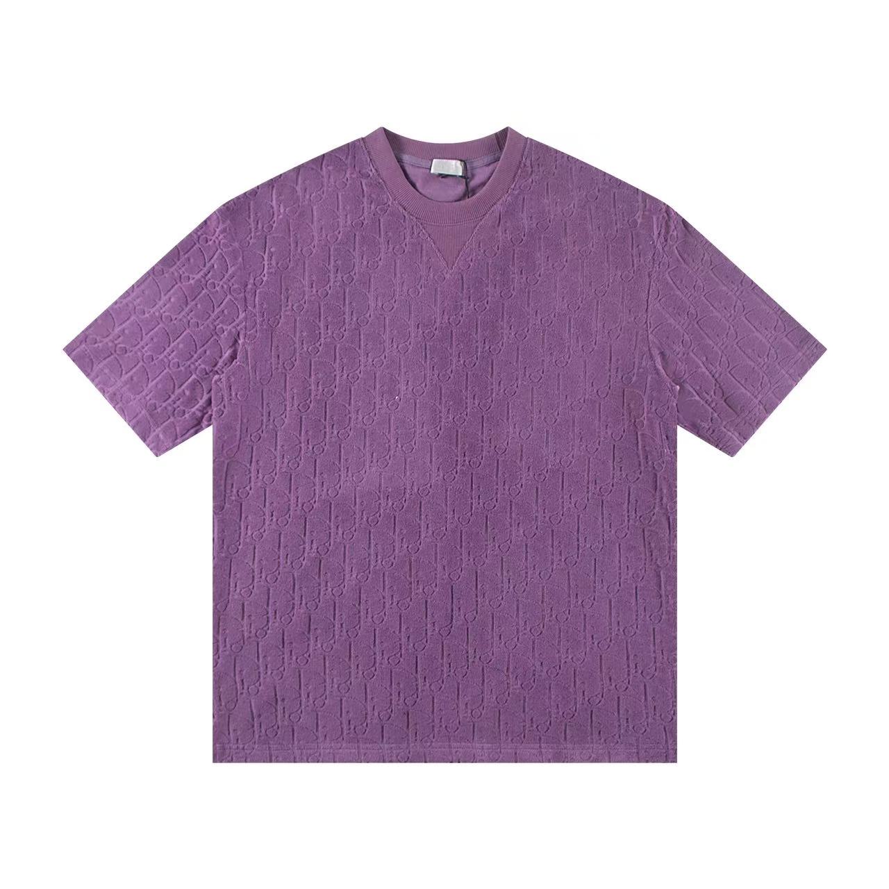 250218 New high quality flocking full logo knit T-shirt