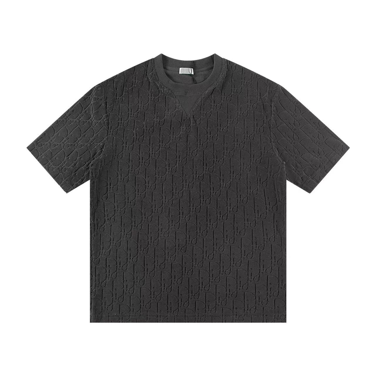 250218 New high quality flocking full logo knit T-shirt