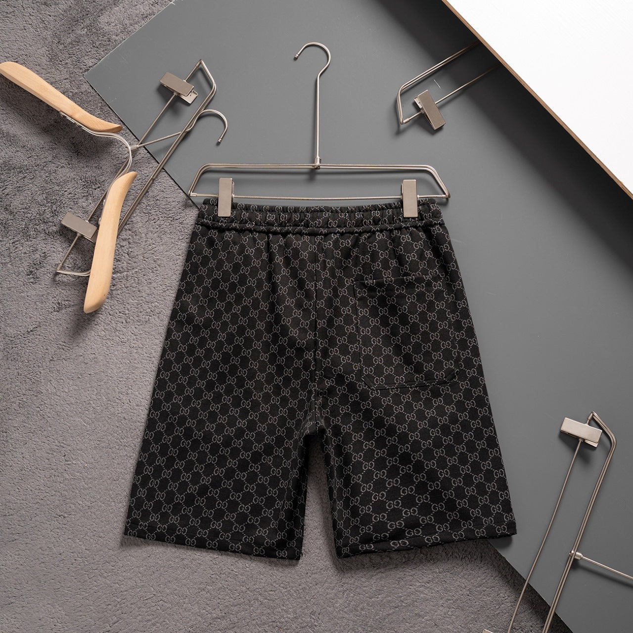 250224 New high quality jacquard knit stretch shorts