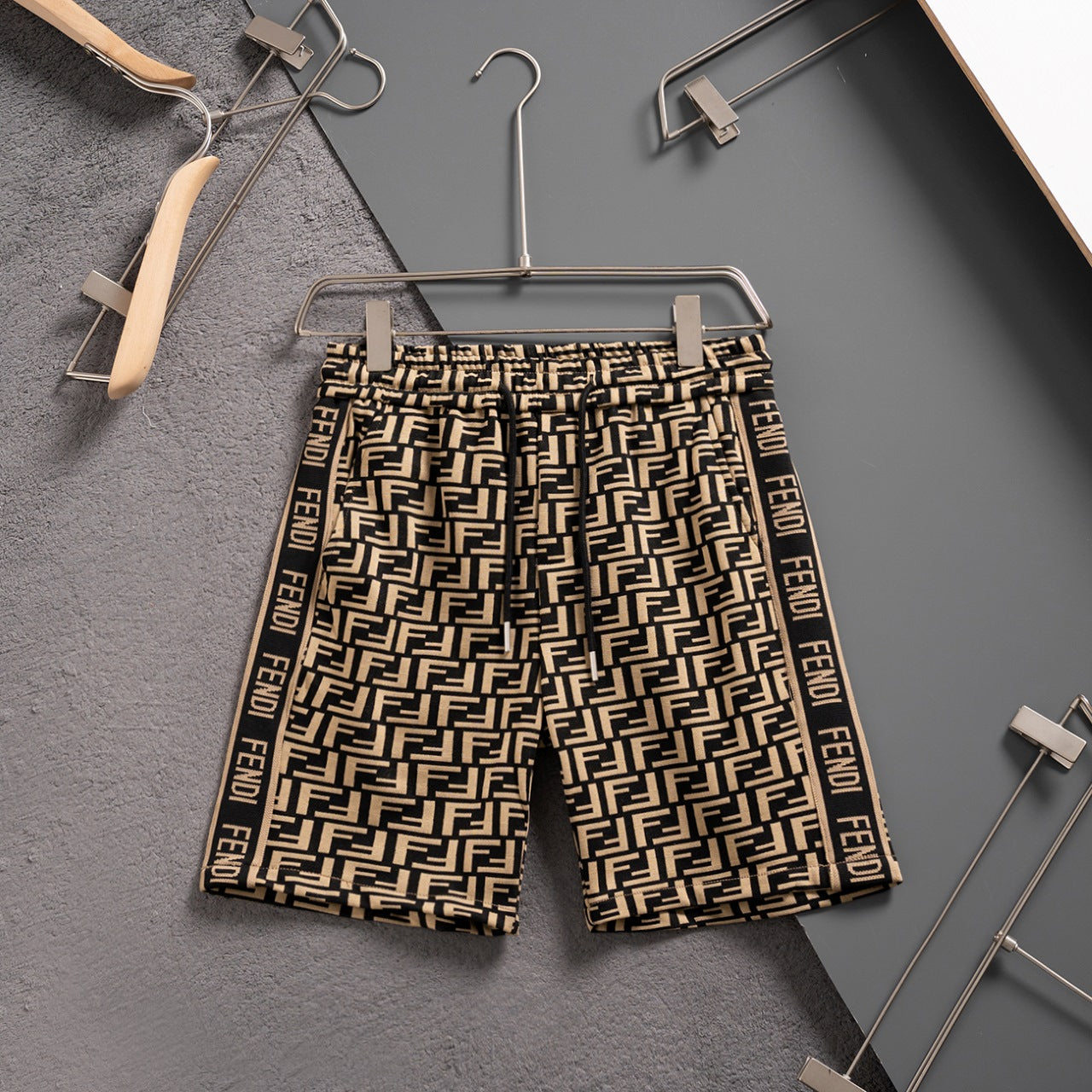 250224 New high quality jacquard knit stretch shorts