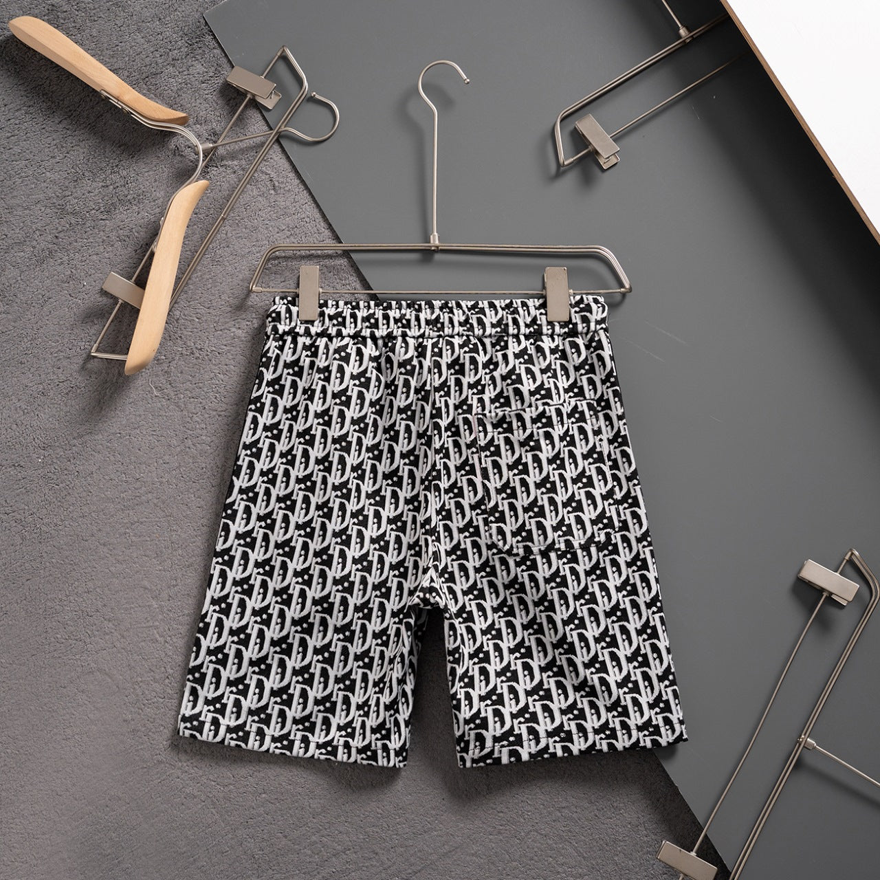 250224 New high quality jacquard knit stretch shorts