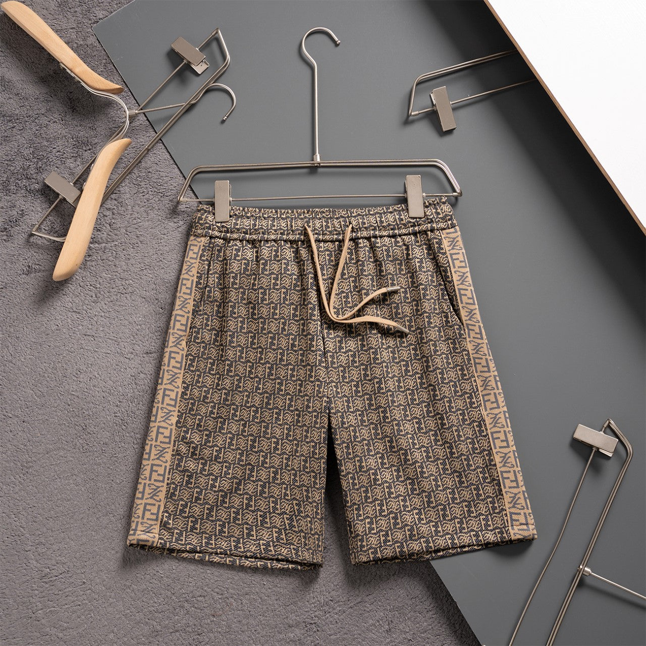 250224 New high quality jacquard knit stretch shorts