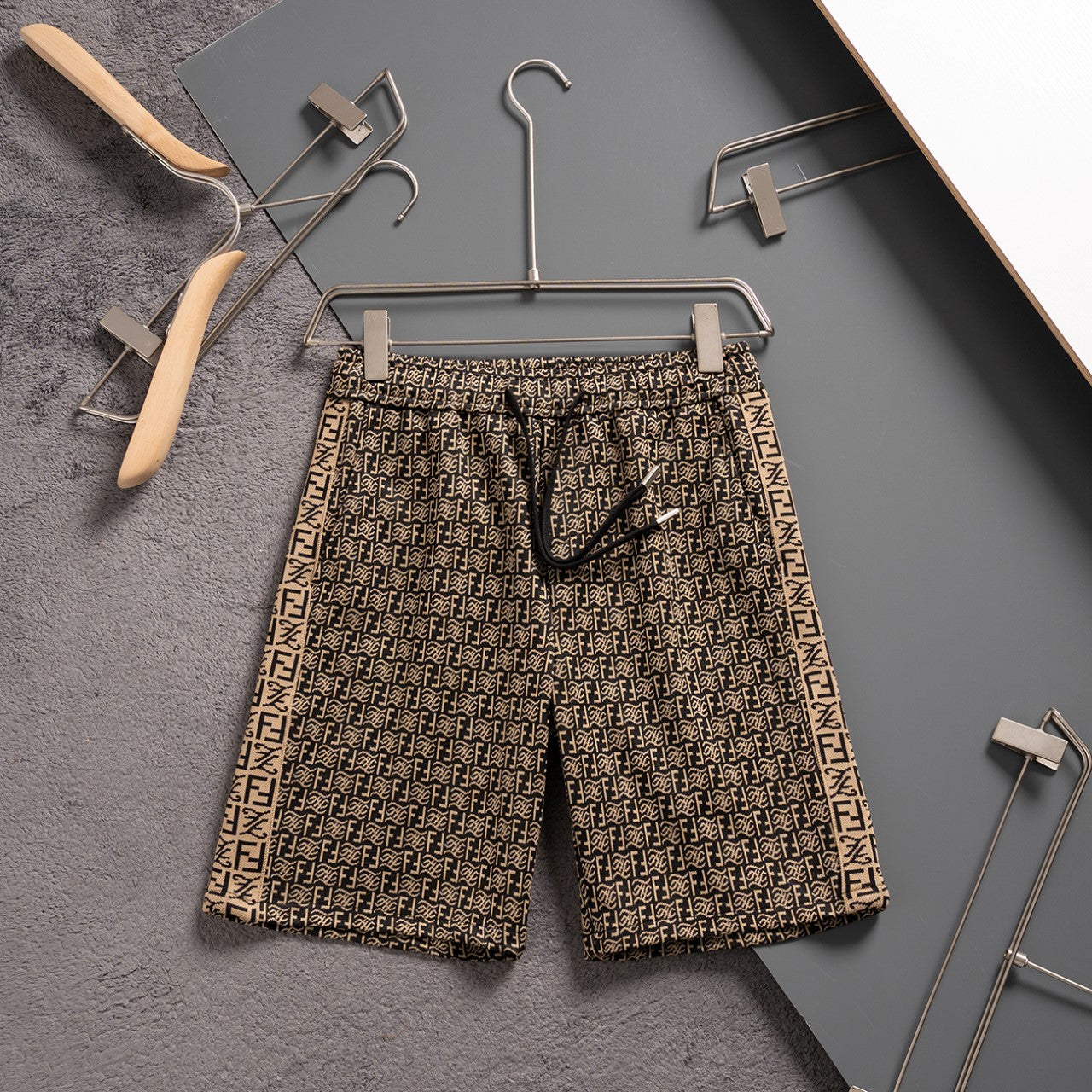 250224 New high quality jacquard knit stretch shorts