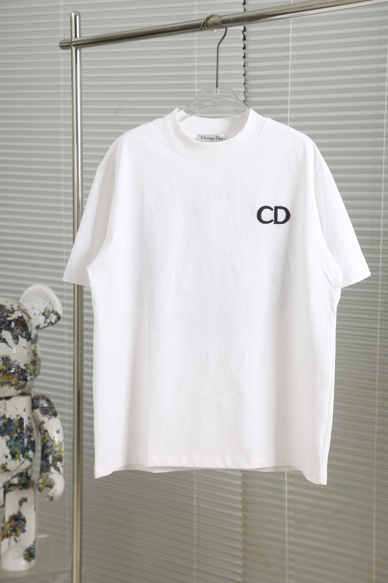 240224 New high quality three-dimensional printed three-dimensional hollow embroidered T-shirt