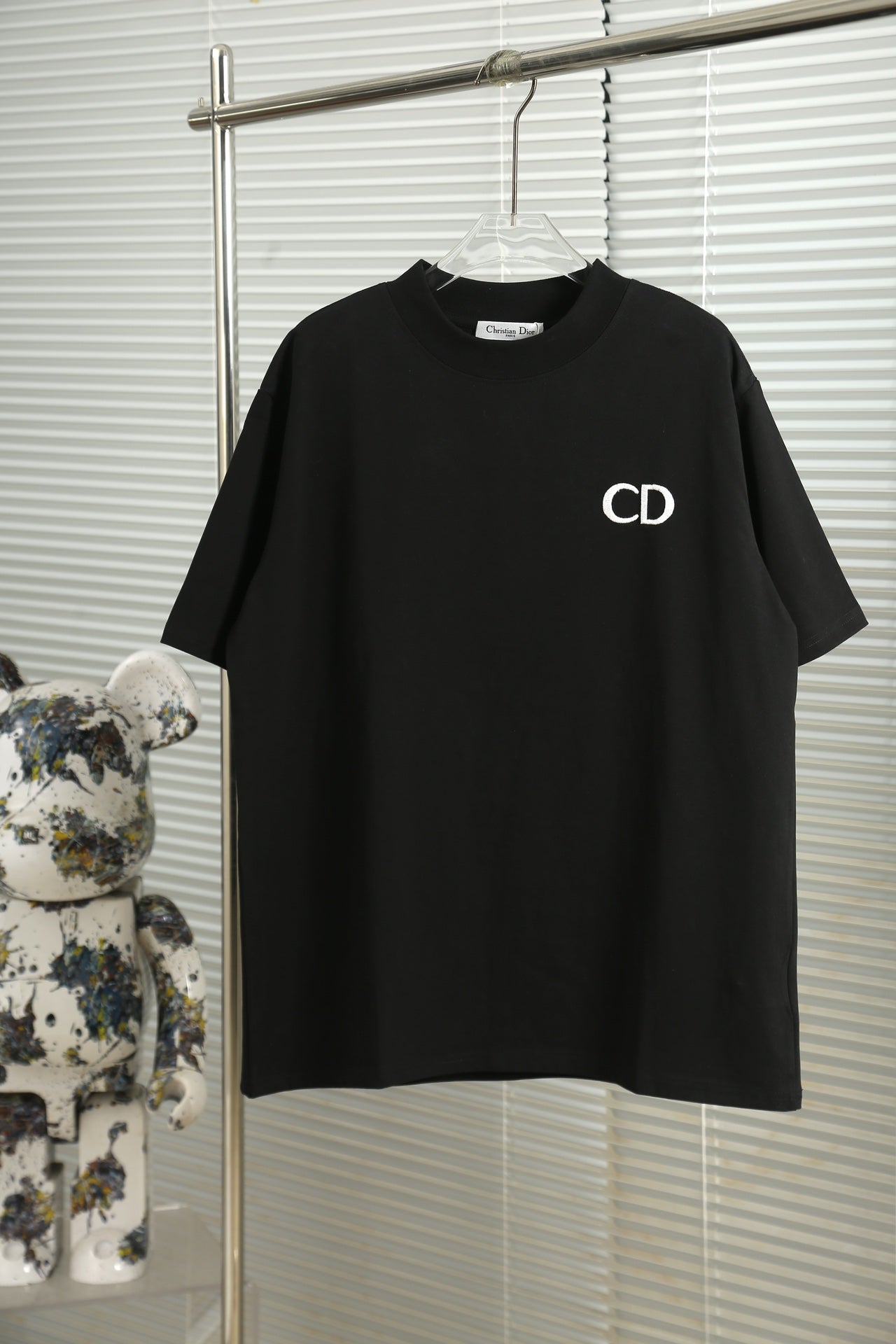 240224 New high quality three-dimensional printed three-dimensional hollow embroidered T-shirt