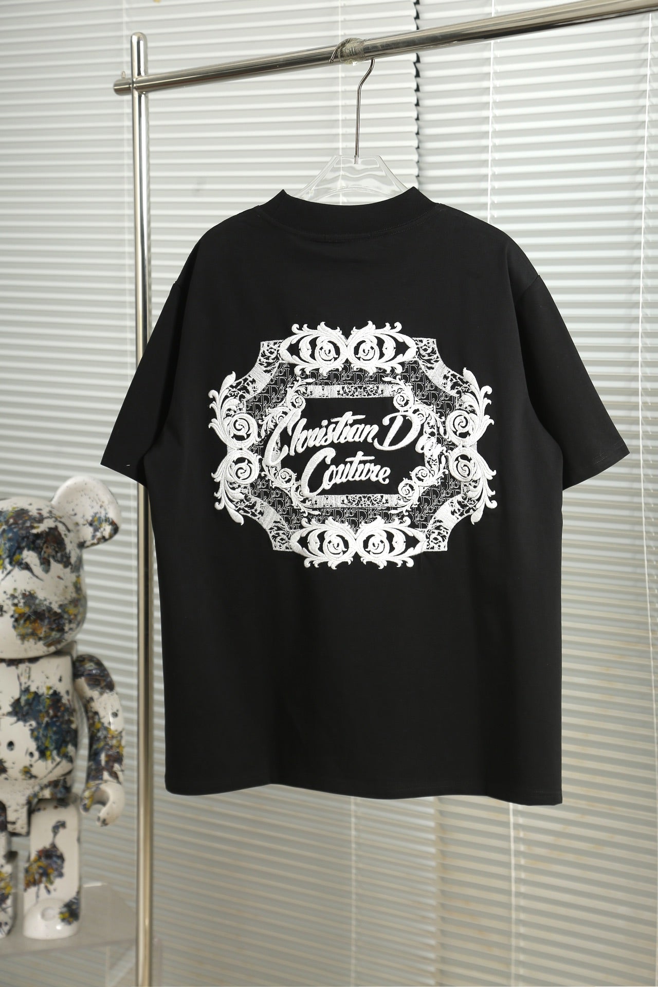 240224 New high quality three-dimensional printed three-dimensional hollow embroidered T-shirt